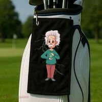Albert Einstein Cartoon Golf Towel thumb 2