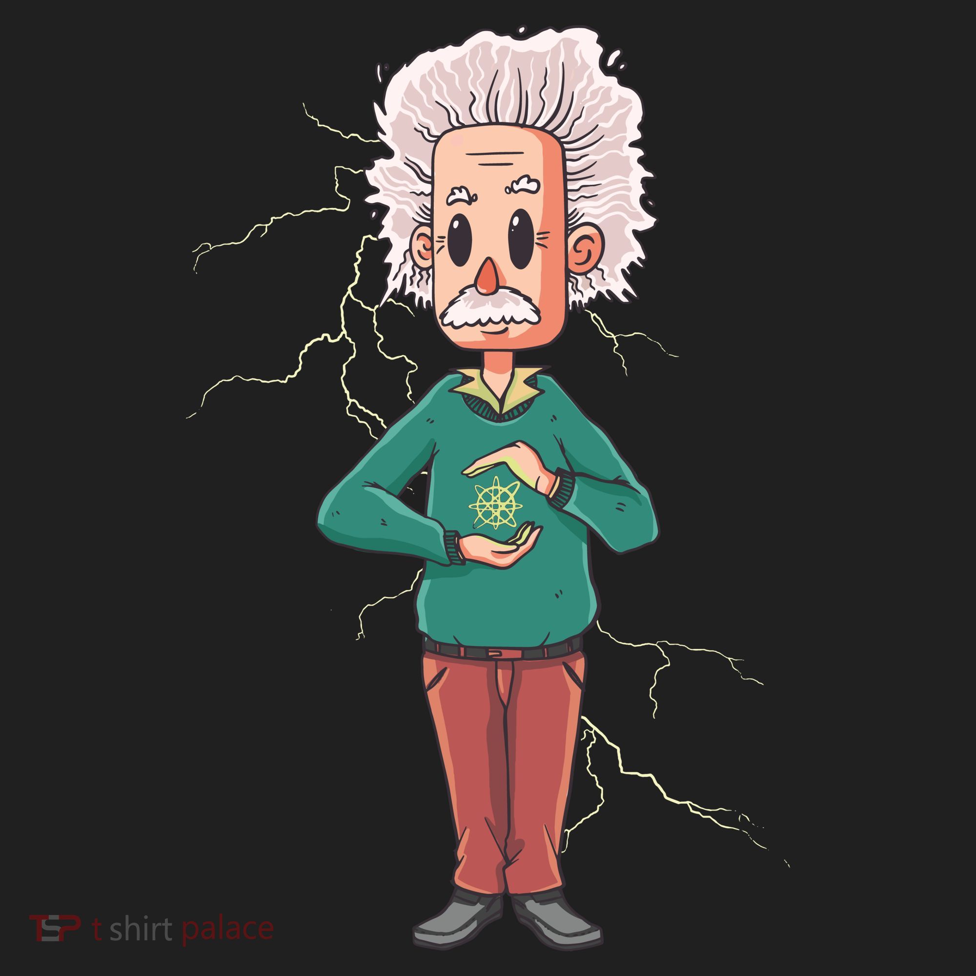 Albert Einstein Cartoon Golf Towel