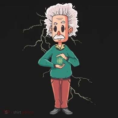 Albert Einstein Cartoon Women's Crop Top Tee