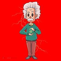 Albert Einstein Cartoon Santa Hat thumb 1