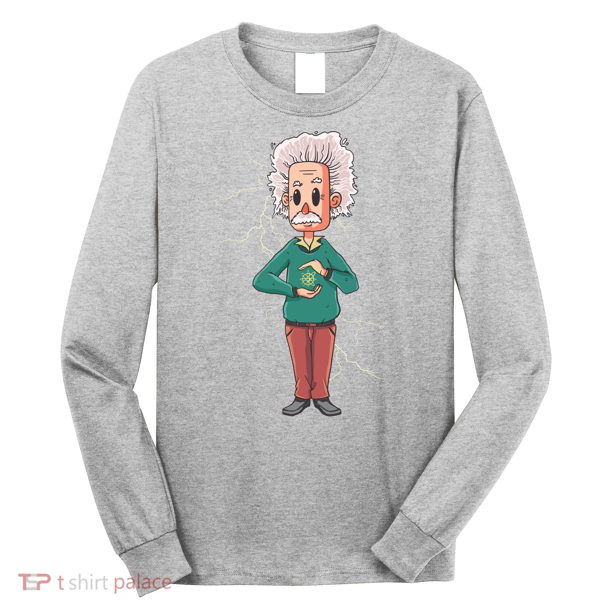 Albert Einstein Cartoon Long Sleeve Shirt
