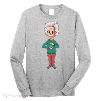 Albert Einstein Cartoon Long Sleeve Shirt