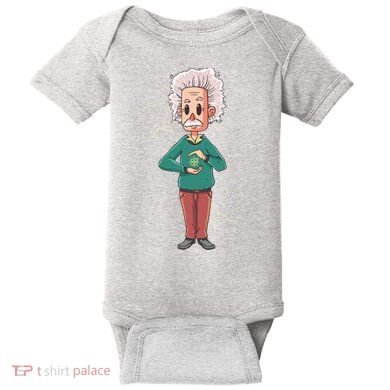 Albert Einstein Cartoon Baby Bodysuit