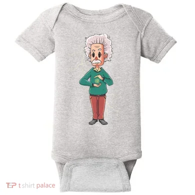 Albert Einstein Cartoon Baby Bodysuit