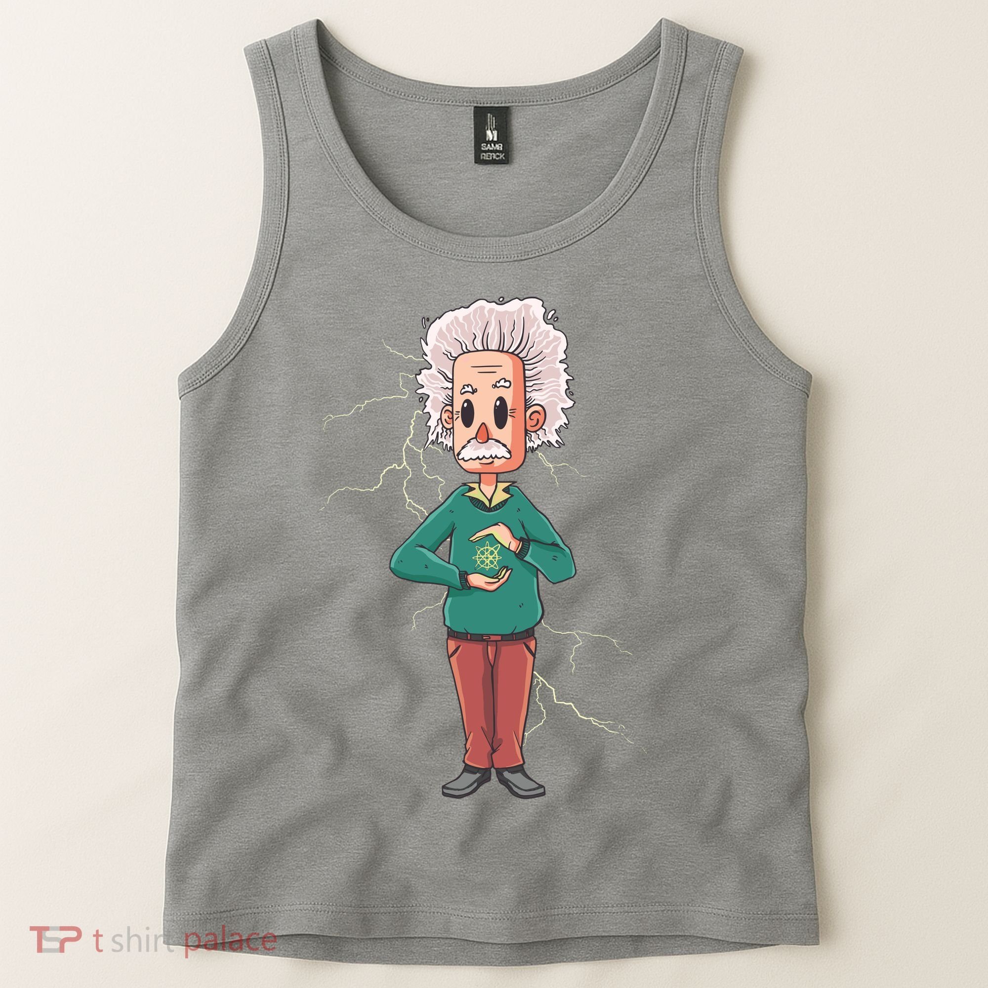 Albert Einstein Cartoon Tank Top
