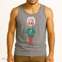 Albert Einstein Cartoon Tank Top thumb 3