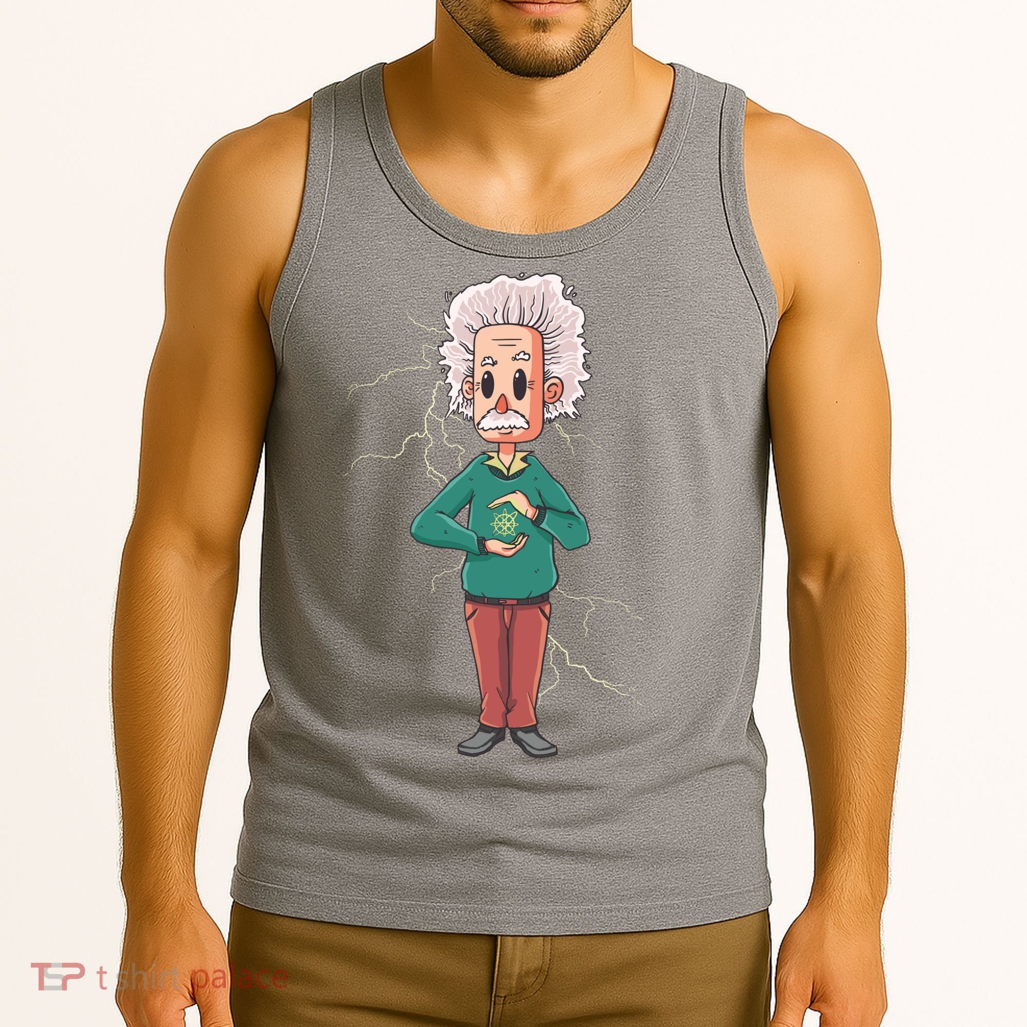 Albert Einstein Cartoon Tank Top