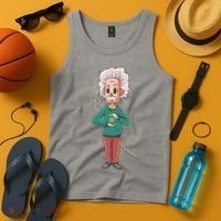 Albert Einstein Cartoon Tank Top thumb 4