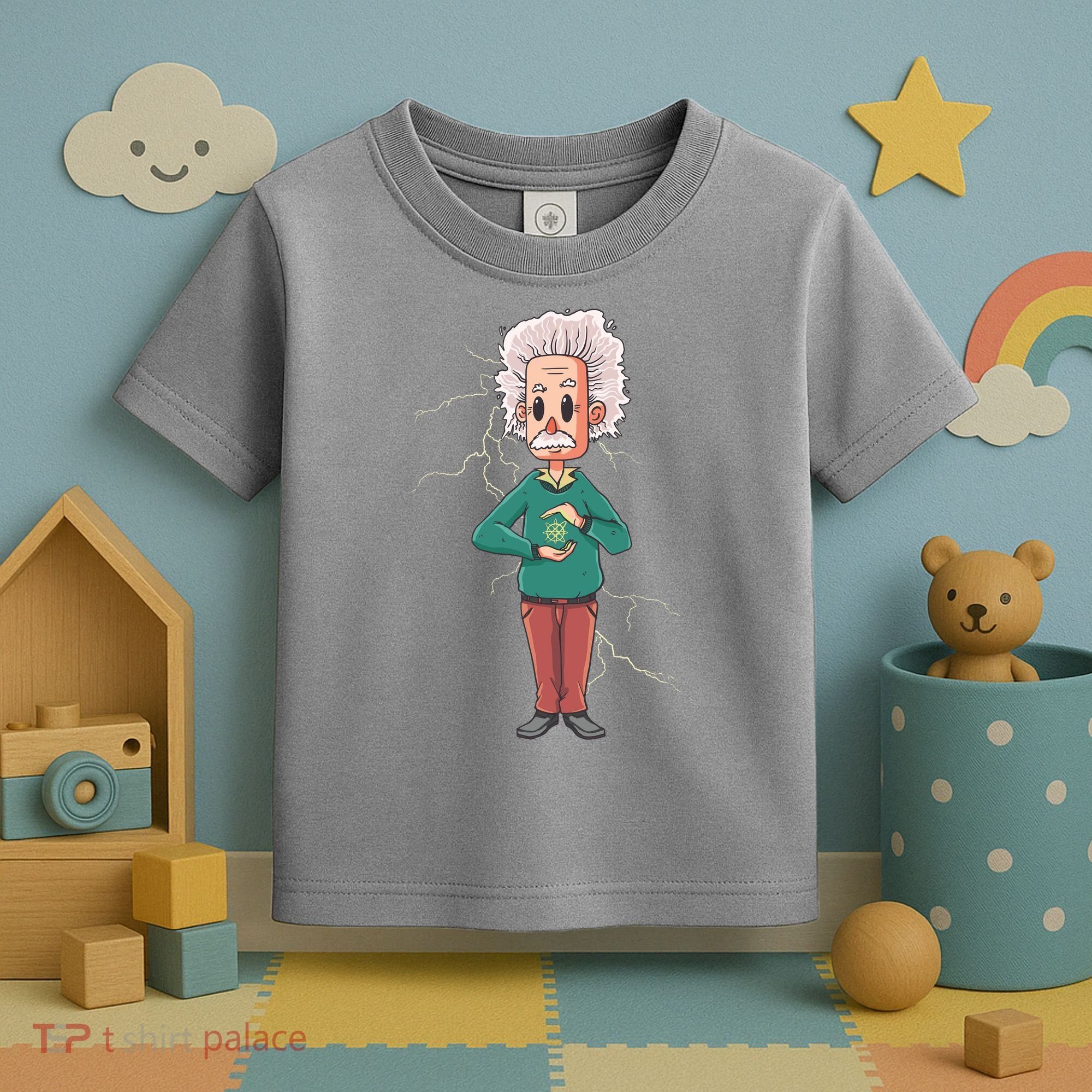 Albert Einstein Cartoon Toddler T-Shirt