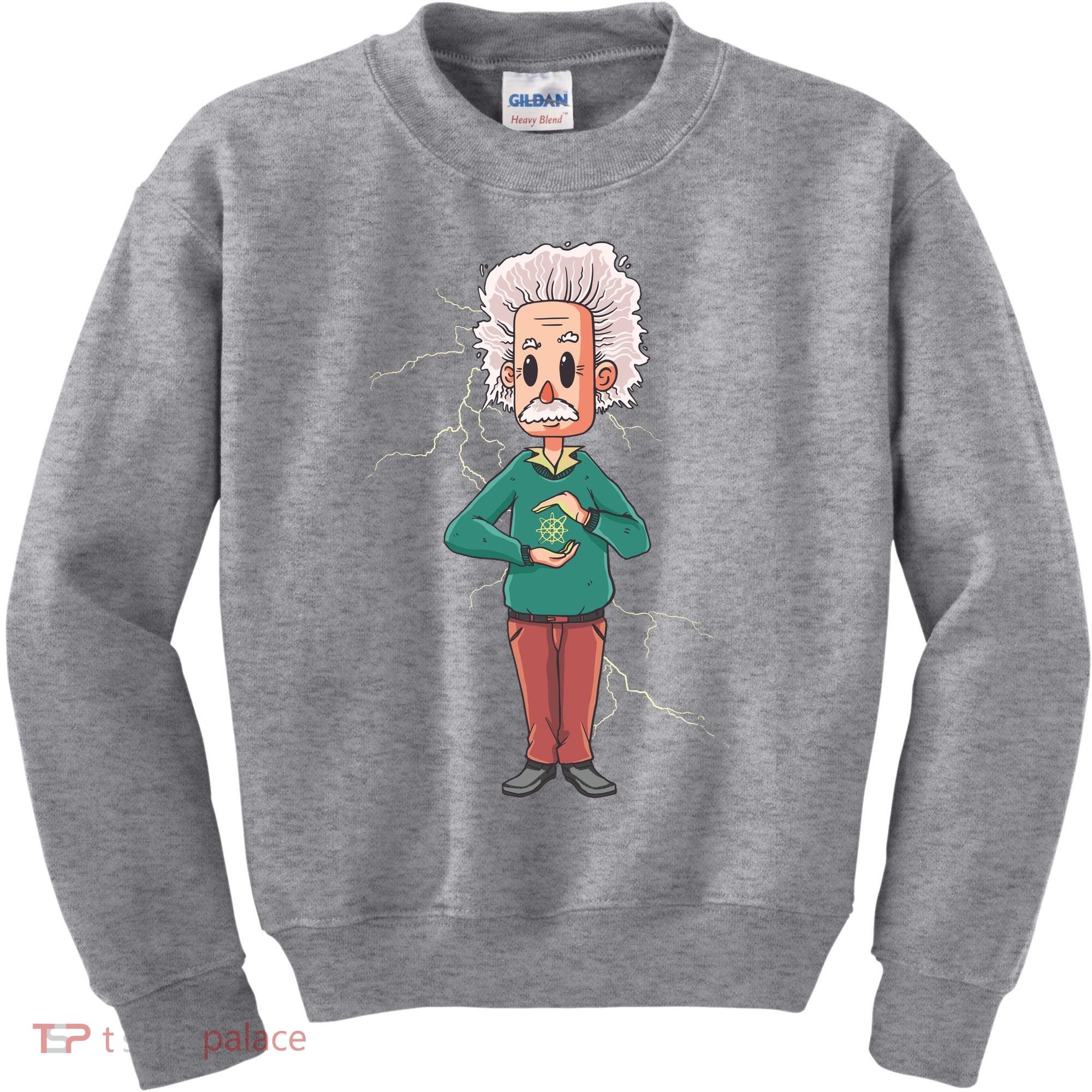 Albert Einstein Cartoon Kids Sweatshirt