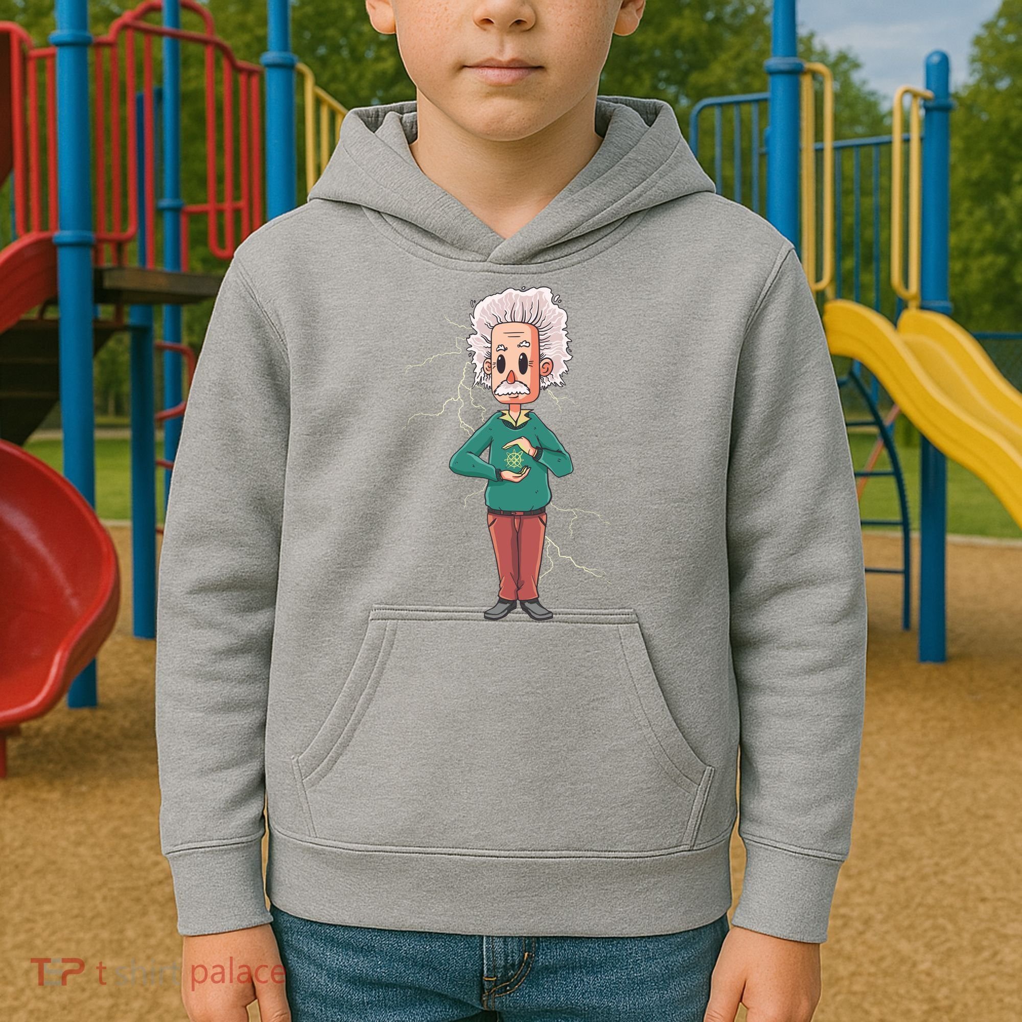 Albert Einstein Cartoon Kids Hoodie