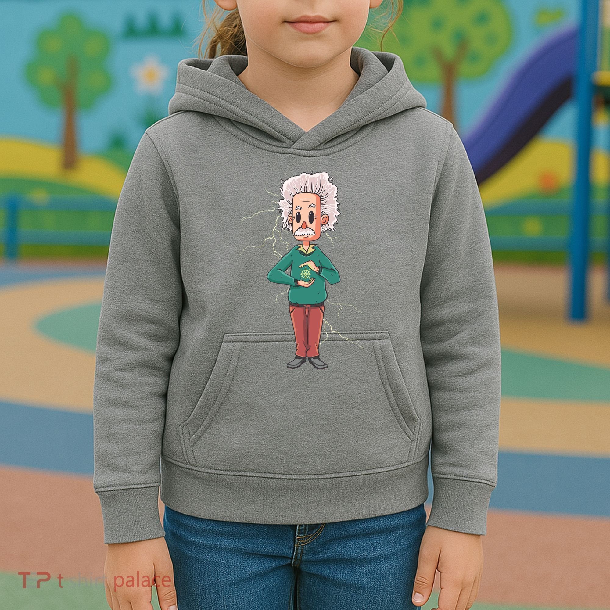 Albert Einstein Cartoon Kids Hoodie