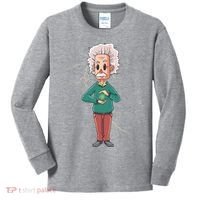 Albert Einstein Cartoon Kids Long Sleeve Shirt thumb 0