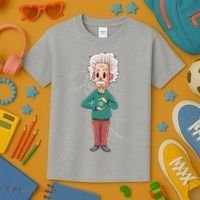 Albert Einstein Cartoon Kids T-Shirt thumb 3