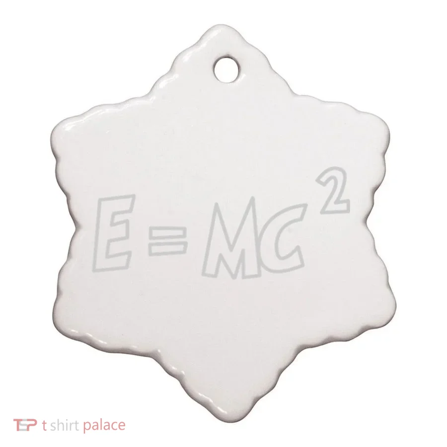 Albert Einstein E=MC2 Equation Ceramic Ornament: Printed ornament — front