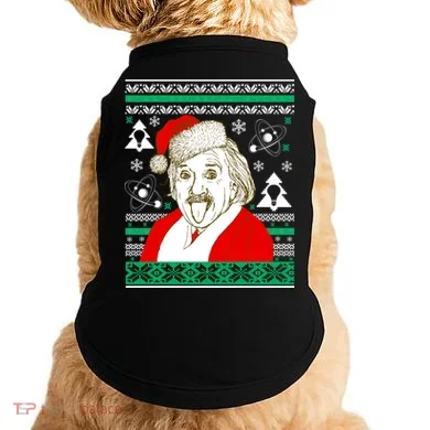 Albert Einstein Ugly Christmas Sweater Doggie Tank