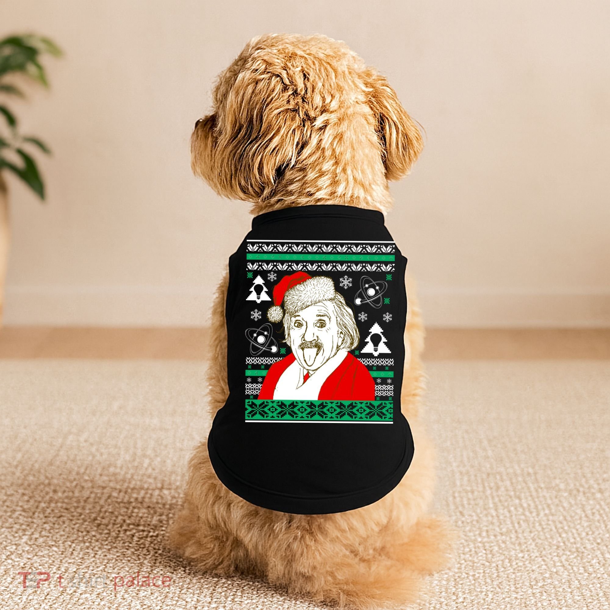 Albert Einstein Ugly Christmas Sweater Doggie Tank
