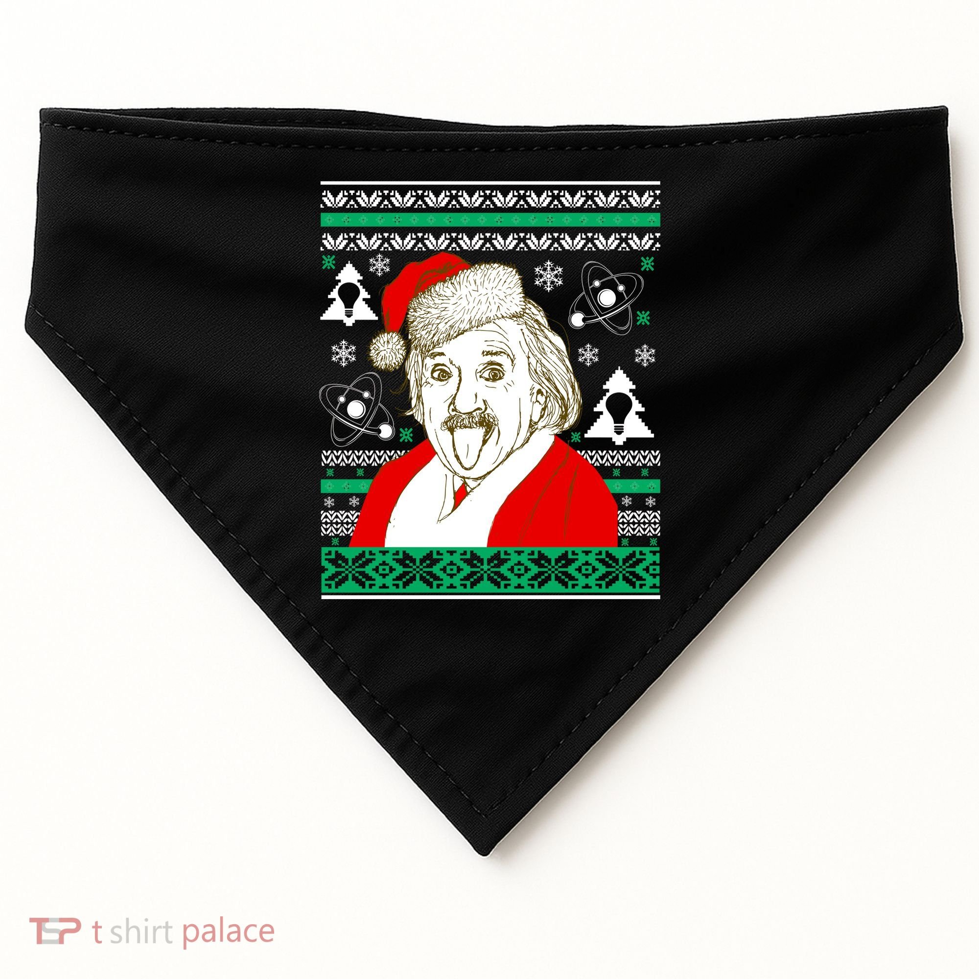 Albert Einstein Ugly Christmas Sweater USA-Made Doggie Bandana