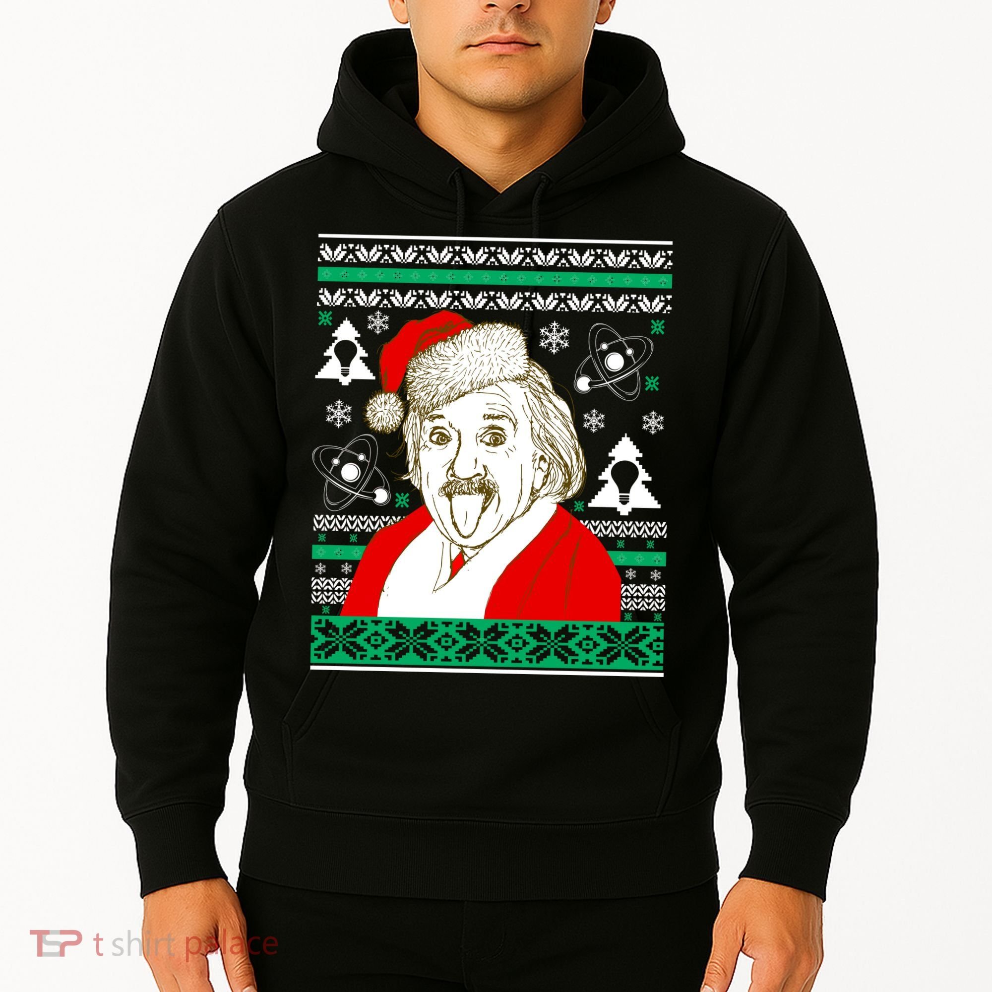 Albert Einstein Ugly Christmas Sweater Hoodie
