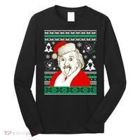 Albert Einstein Ugly Christmas Sweater Long Sleeve Shirt thumb 0