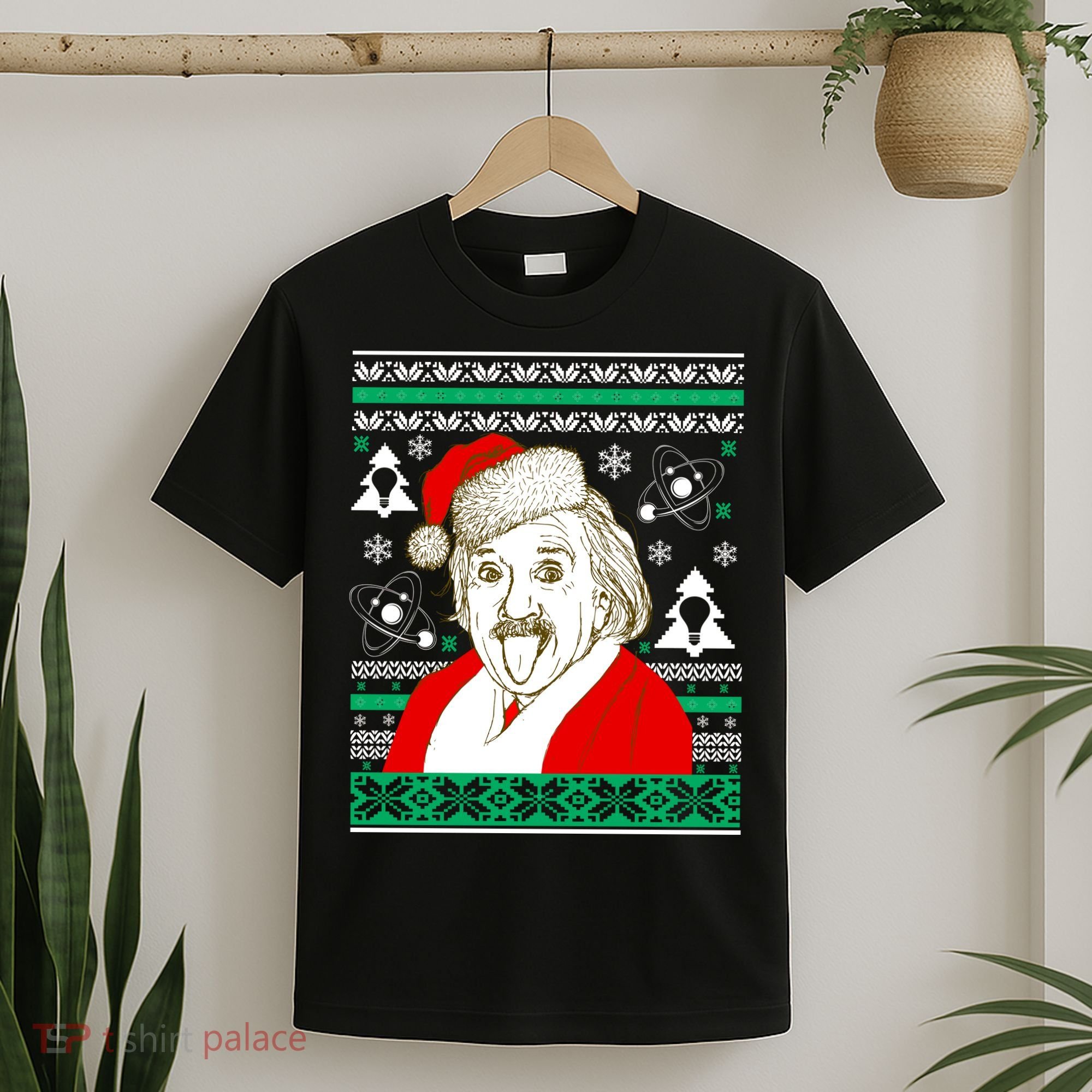 Albert Einstein Ugly Christmas Sweater T-Shirt