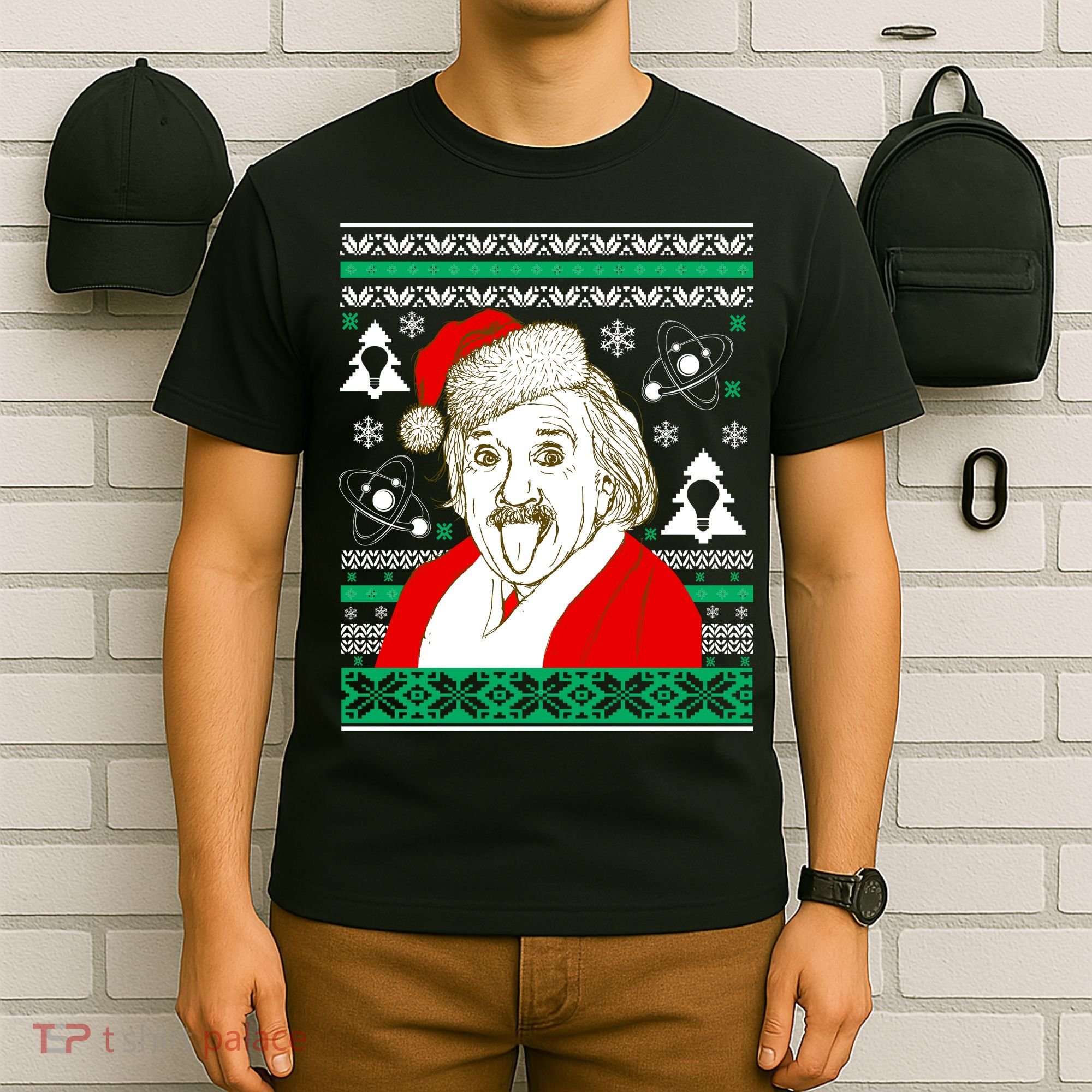 Albert Einstein Ugly Christmas Sweater T-Shirt
