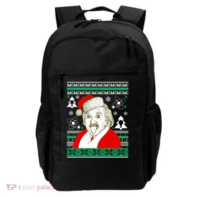 Albert Einstein Ugly Christmas Sweater Backpack