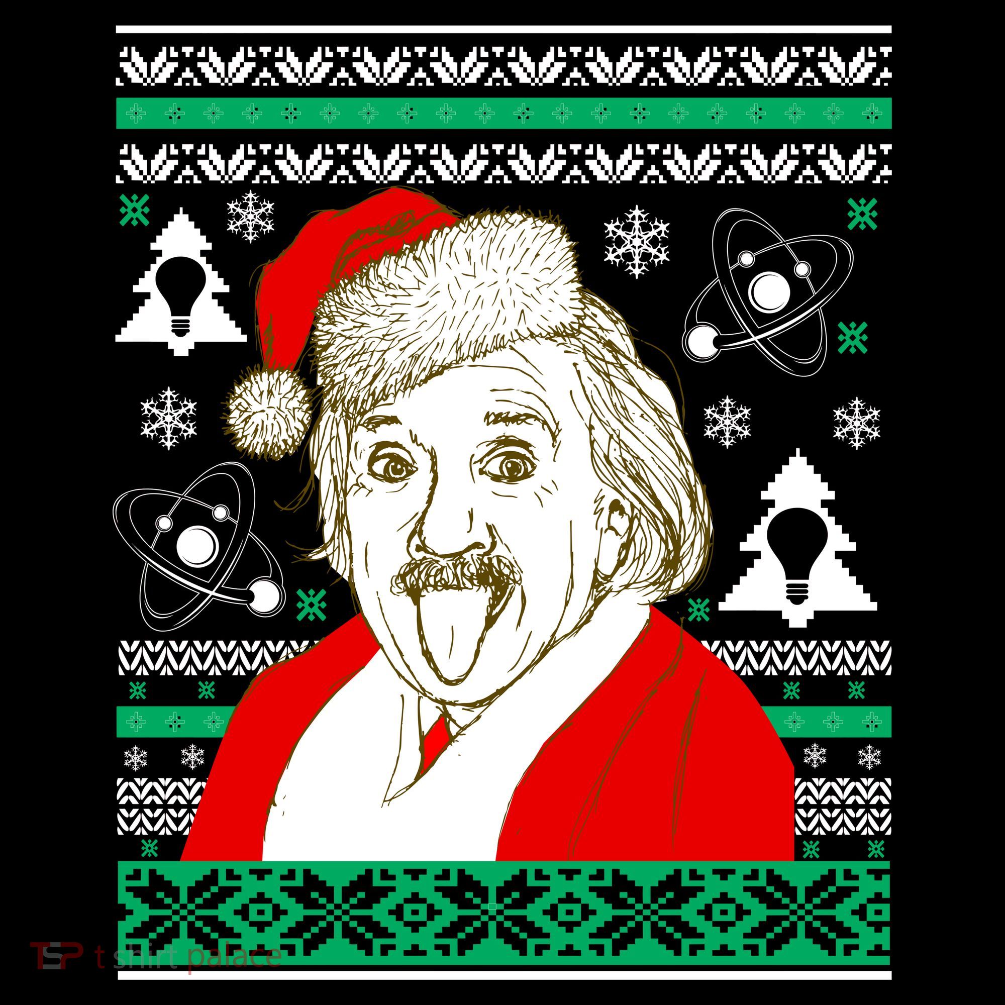 Albert Einstein Ugly Christmas Sweater Bucket Hat