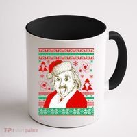 Albert Einstein Ugly Christmas Sweater Coffee Mug thumb 1