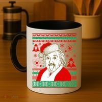 Albert Einstein Ugly Christmas Sweater Coffee Mug thumb 4