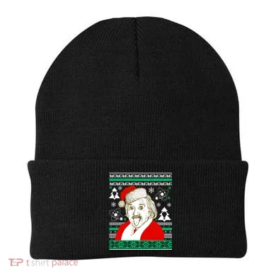Albert Einstein Ugly Christmas Sweater Beanie