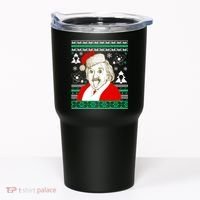 Albert Einstein Ugly Christmas Sweater Tumbler thumb 0