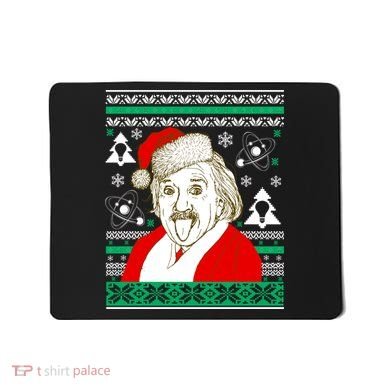 Albert Einstein Ugly Christmas Sweater Mousepad