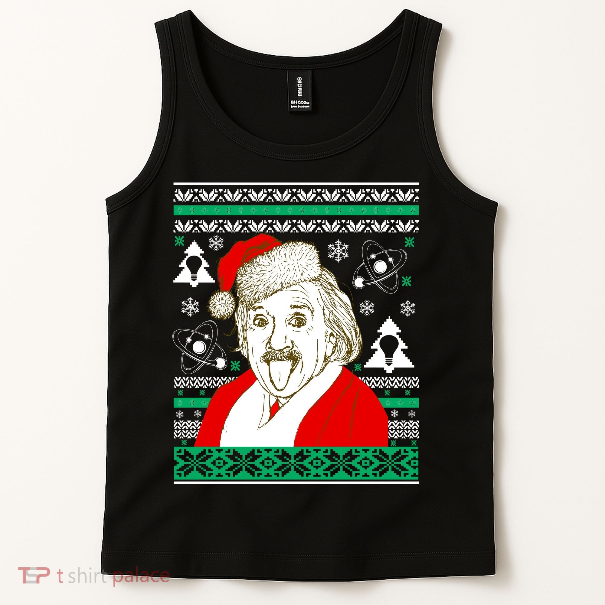 Albert Einstein Ugly Christmas Sweater Tank Top