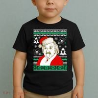 Albert Einstein Ugly Christmas Sweater Toddler T-Shirt thumb 2