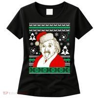 Albert Einstein Ugly Christmas Sweater Women's T-Shirt thumb 0