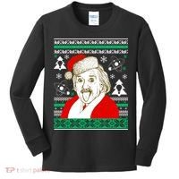 Albert Einstein Ugly Christmas Sweater Kids Long Sleeve Shirt thumb 0