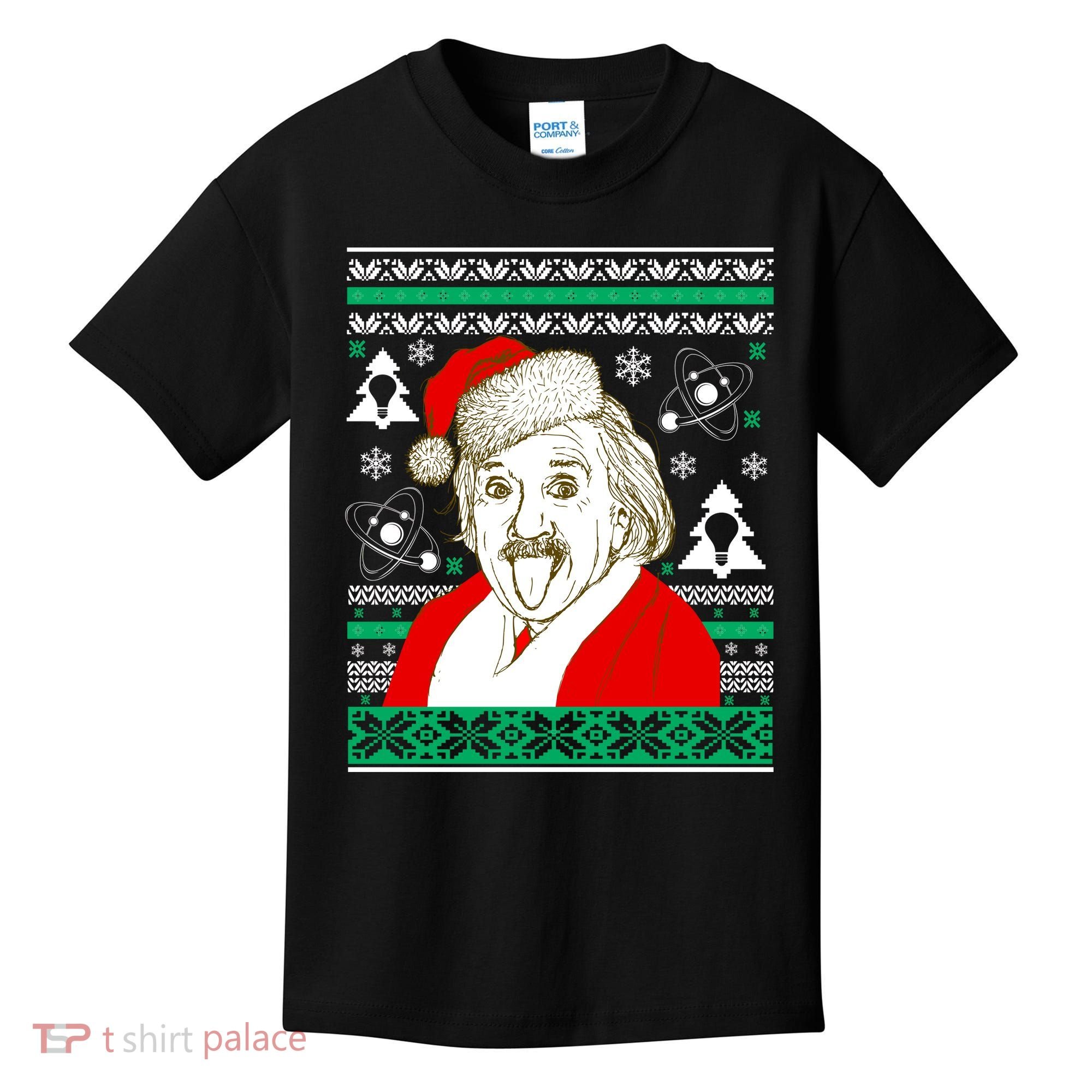 Albert Einstein Ugly Christmas Sweater Kids T-Shirt