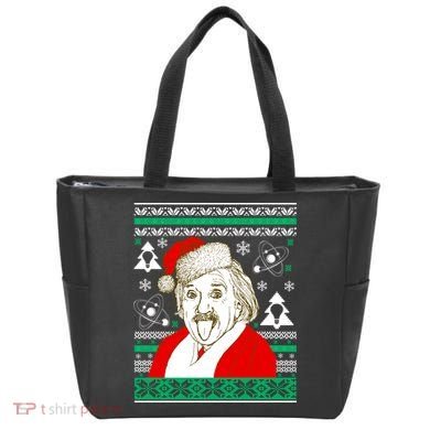 Albert Einstein Ugly Christmas Sweater Tote Bag