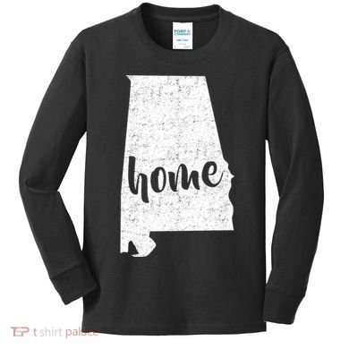 Alabama Home State Kids Long Sleeve Shirt