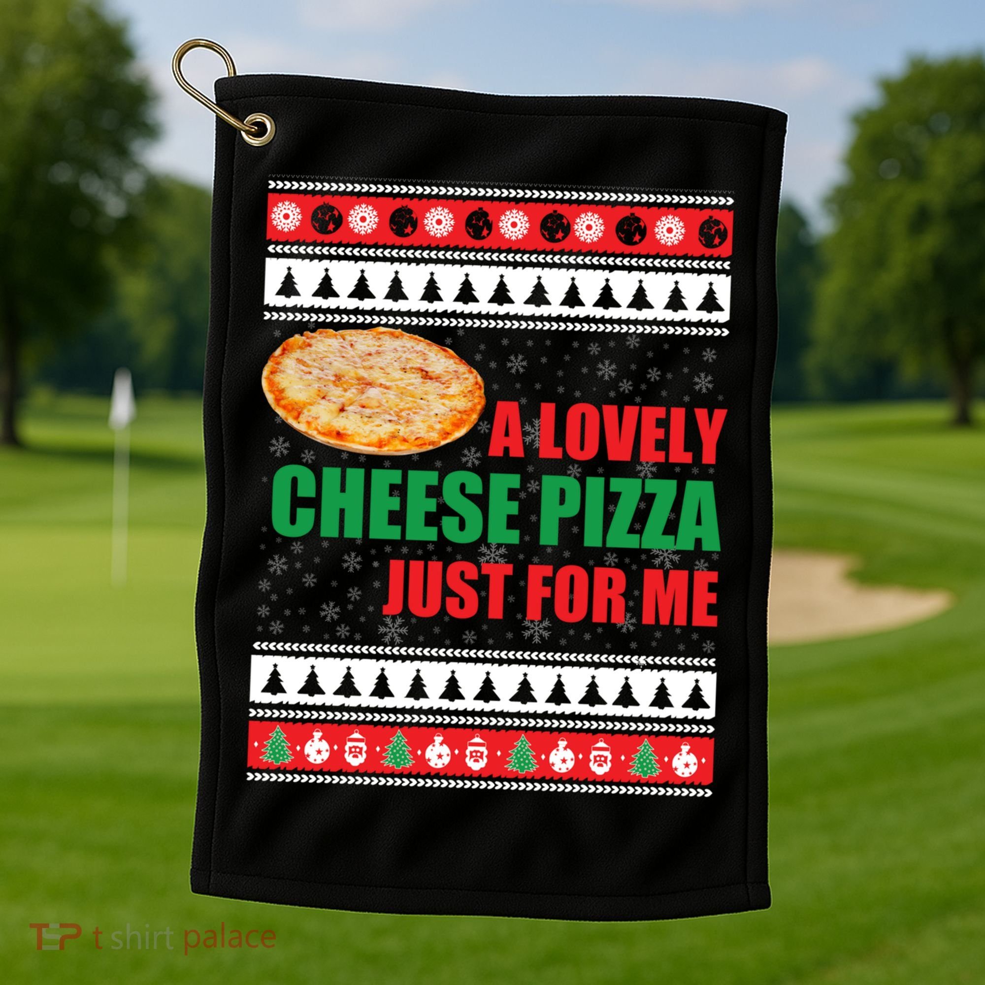 A Lovely Cheese Pizza Just For Kevin Funny Alone Home Gift Golf Towel