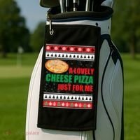 A Lovely Cheese Pizza Just For Kevin Funny Alone Home Gift Golf Towel thumb 2
