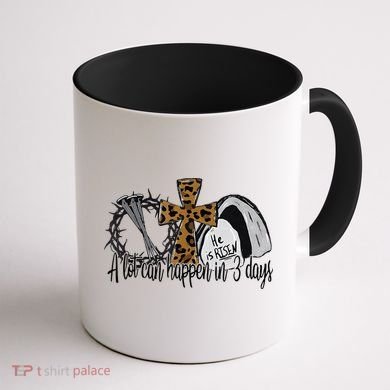 A Lot Can Happen In 3 Days Jesus Easter Leopard Christian Coffee Mug back