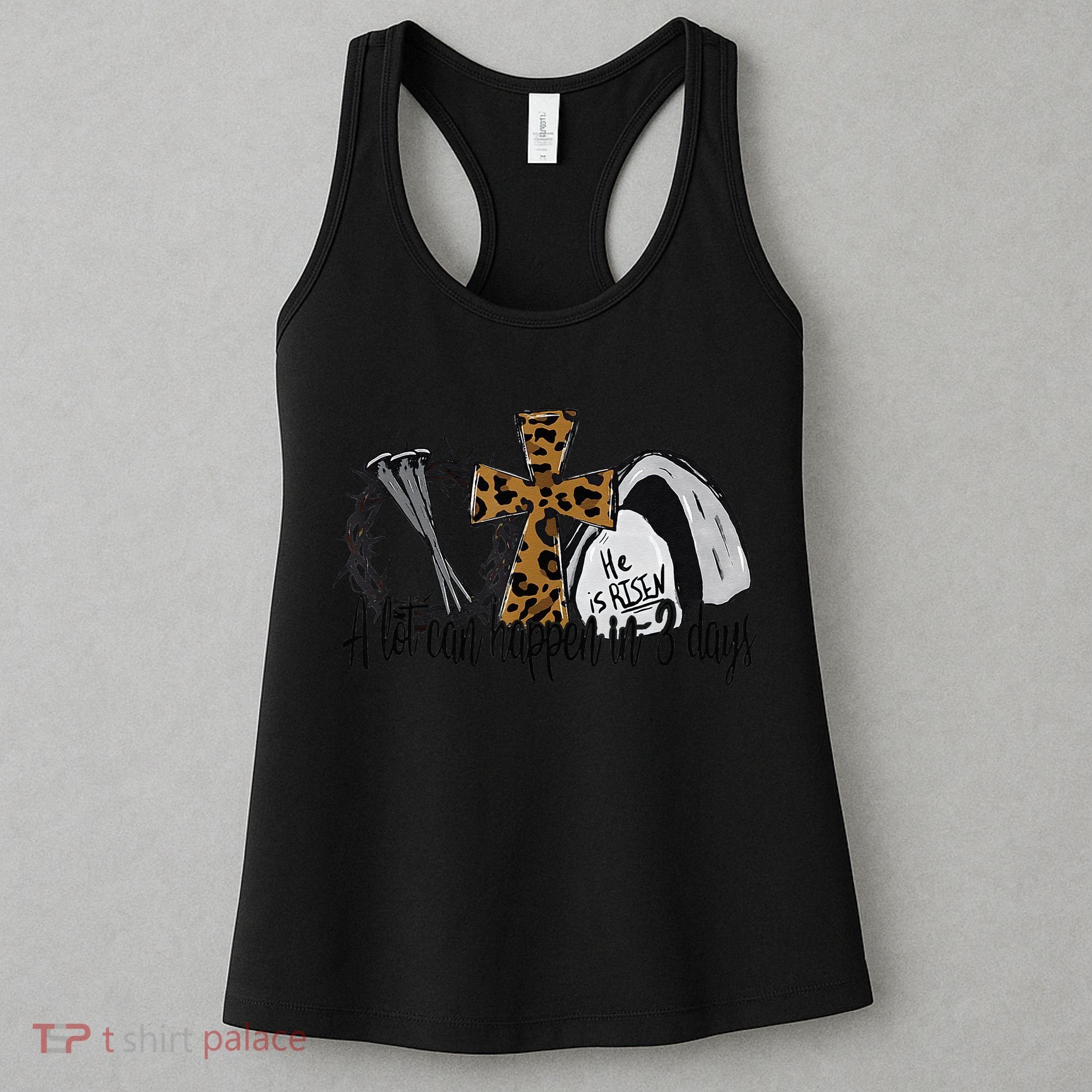 A Lot Can Happen In 3 Days Jesus Easter Leopard Christian Women's Tank Top