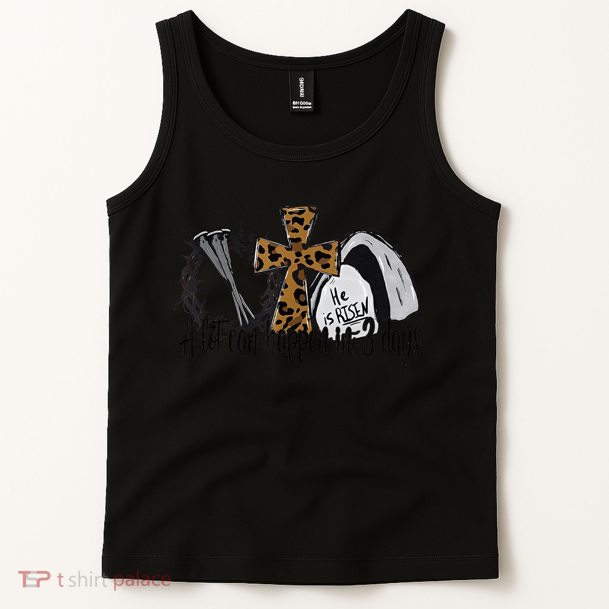 A Lot Can Happen In 3 Days Jesus Easter Leopard Christian Tank Top