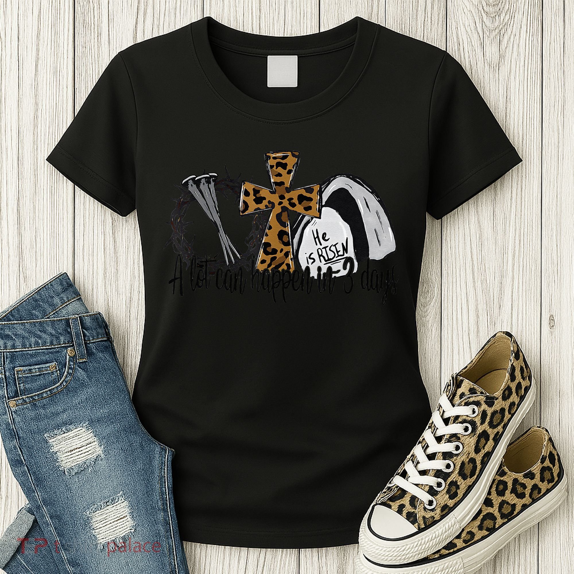 A Lot Can Happen In 3 Days Jesus Easter Leopard Christian Women's T-Shirt