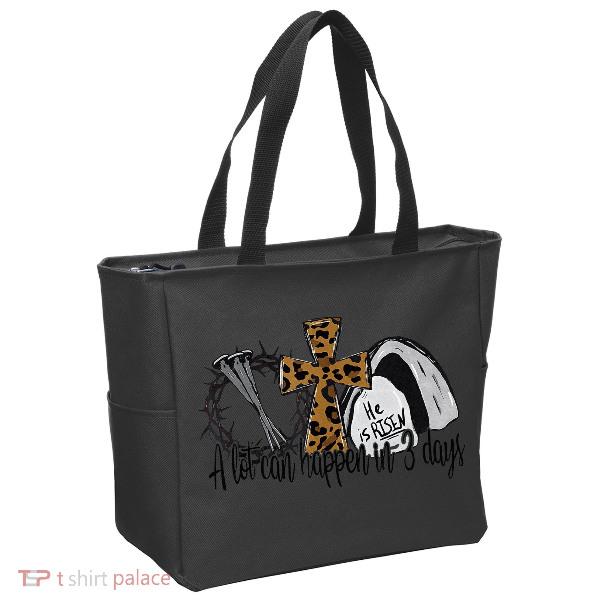 A Lot Can Happen In 3 Days Jesus Easter Leopard Christian Tote Bag