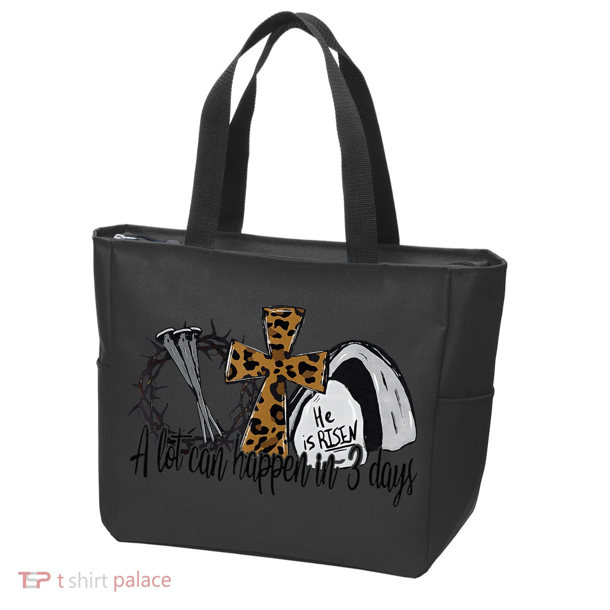 A Lot Can Happen In 3 Days Jesus Easter Leopard Christian Tote Bag