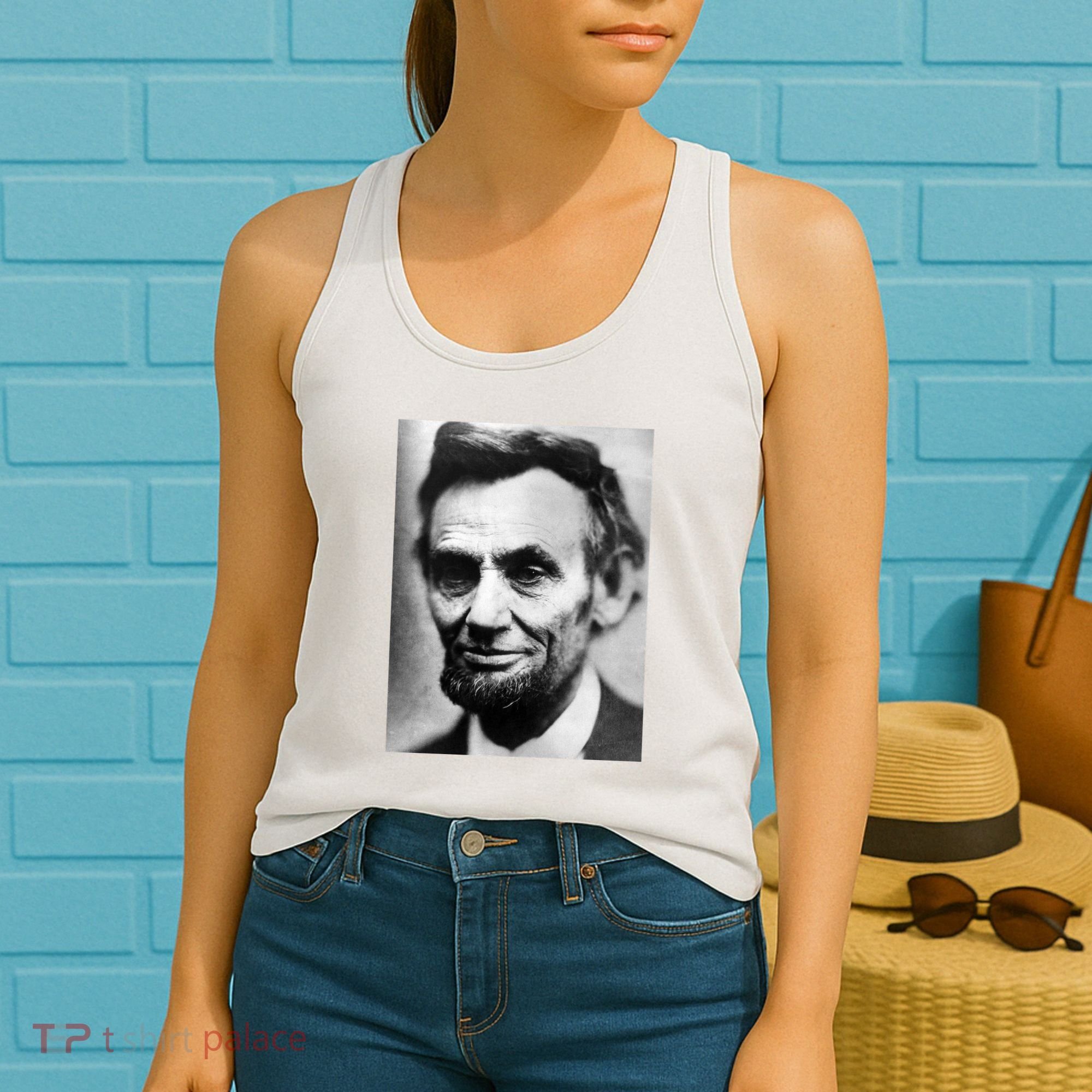 Abraham Lincoln Close Up Portrait Photo Picture Women's Tank Top