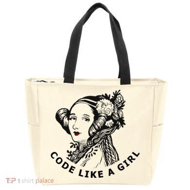 Ada Lovelace Code Like A Girl Tote Bag
